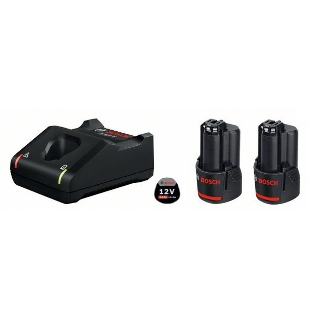Bosch стартов комплект 2 батерии x gba 12v 3.0ah + зарядно gal 12v-40