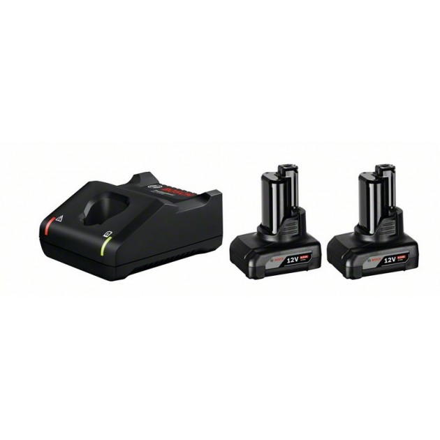 Bosch стартов комплект 2 батерии x gba 12v 6.0ah + зарядно gal 12v-40
