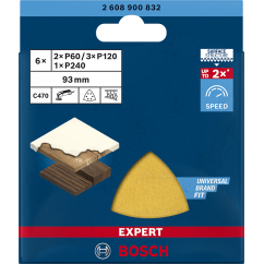 BOSCH EXPERT Комплект шкурка за делташлайф P60-240, 6 бр.