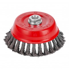 MTX Чашковидна четка за ъглошлайф, 125mm, М14, усукана на плитки стоманена тел