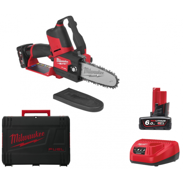 Milwaukee m12fhs-602x акумулаторен верижен трион 12v 15 см 2x6.0 ah