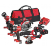 Milwaukee fpp6e3-502b акумулатоерн комплект 5 машини + 2x5.0ah + фенер