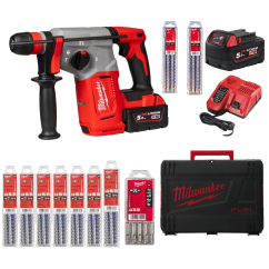 Milwaukee M18BLHX100P-502P АКУМУЛАТОРЕН ПЕРФОРАТОР 2X5.0AH + КОНСУМАТИВ