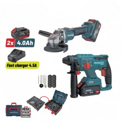 Bormann Акумулаторен комплект BBP5303X44Τ2CA, 20V, 2 x 2.0 Ah + зарядно устройство