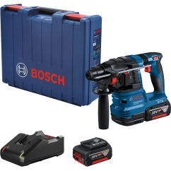 Bosch акумулаторен перфоратор gbh 185 с 2x4.0 ah и зарядно в куфар