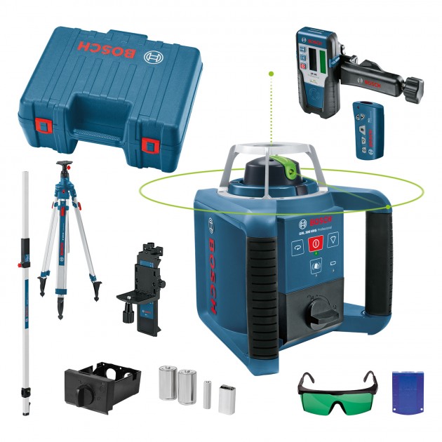 Bosch нивелир grl 300 hvg със статив bt300 и лата gr240