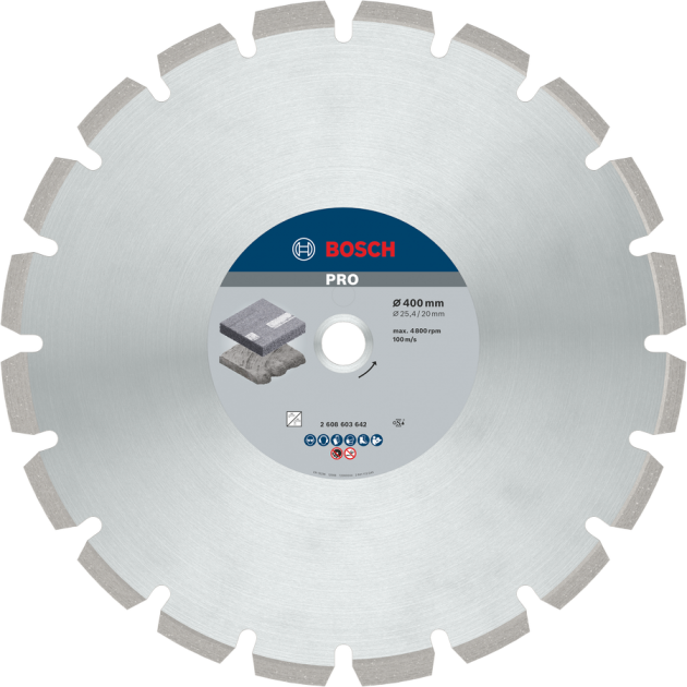 Bosch Диамантен диск за рязане PRO Asphalt, 400x20/25,4х3.2 mm