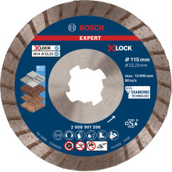 Bosch Диамантен диск за рязане EXPERT Multimaterial Turbo X-Lock, 115х22.23х2.4 mm