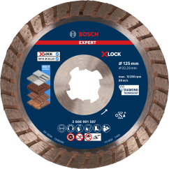 Bosch Диамантен диск за рязане EXPERT Multimaterial Turbo X-Lock, 125х22.23х2.4 mm