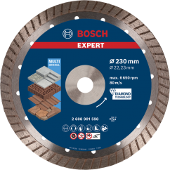 Bosch Диамантен диск за рязане EXPERT Multimaterial Turbo, 230х22.23х2.4 mm