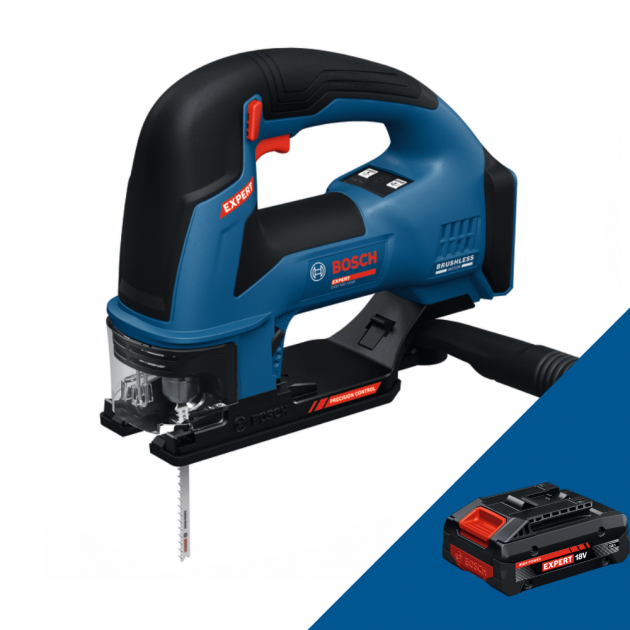 Bosch Акумулаторен прободен трион EXST 18V-155 B, 18V, L-Boxx, SOLO + ПОДАРЪК