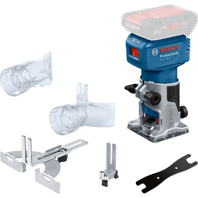 Bosch Акумулаторна фреза за кантове GLF 18V-8, 18V, SOLO