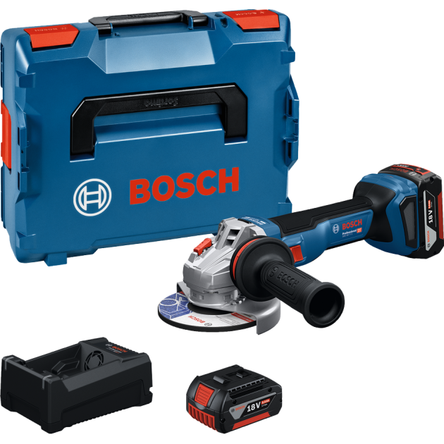 BOSCH Акумулаторен ъглошлайф GWS 18V-11 S, 125 mm, 2x5.0Ah