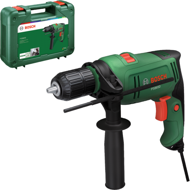 Bosch Ударна бормашина PSB 650, 650 W + куфар