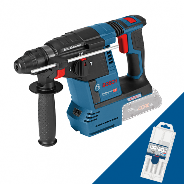 BOSCH Акумулаторен перфоратор gbh 18v-26 solo + ПОДАРЪК Комплект свредла за бeтон 6/8/10 mm