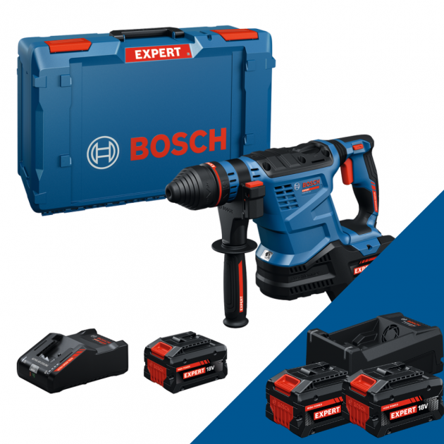 Bosch Акумулаторен перфоратор EXBH 18V-32 F, 18V, XL-Boxx, 2 x 8.0 Ah + зарядно устройство + ПОДАРЪК