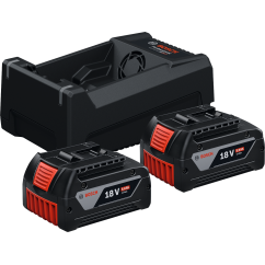 Bosch Зарядно стартов комплект 2x GBA 18V 5,0Ah + зарядно GAL GAL 12V/18V-80
