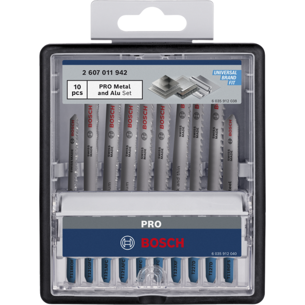 Bosch PRO Комплект ножчета за прободен трион Metal and Alu, 92 mm, 10 части