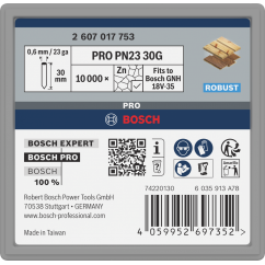 Bosch PRO Пирони за такер PN23G, 0.6 / 30 mm, поцинкован, 10000 бр