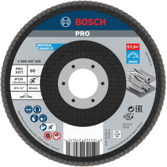 Bosch PRO Ламелен диск X571, G80, 125 mm, прав