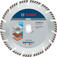 Bosch Диамантен диск PRO Multi Material, 230 x 22,23 mm, 10 бр