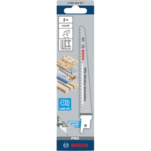 Bosch PRO Нож за саблен трион Window Demolition S611DF, 150 mm, 2 бр