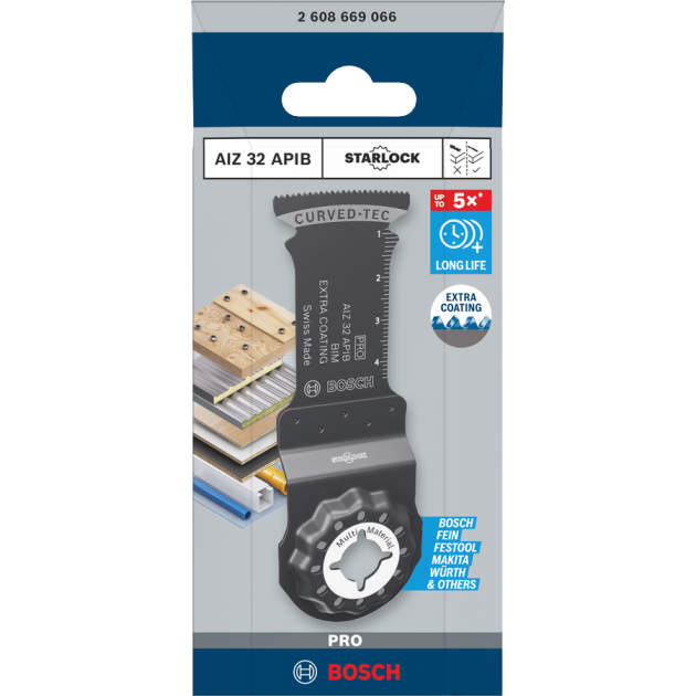 Bosch PRO Нож за многофункционален инструмент AIZ 32 APIB, за дърво с пирони, 32 x 50 mm
