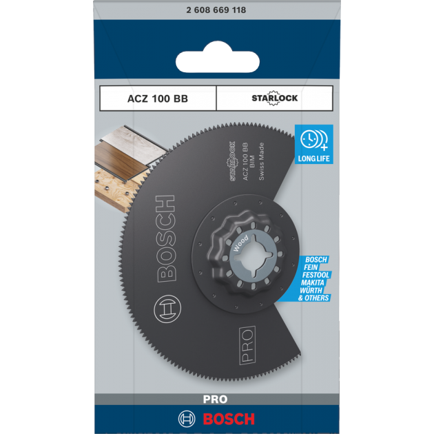 Bosch PRO Сегментен нож за многофункционален инструмент ACZ 100 BB, за дърво, 100 mm