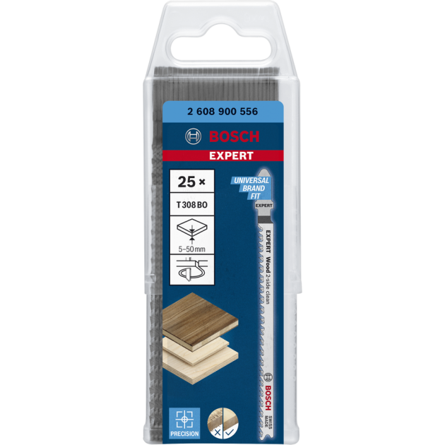 Bosch EXPERT Ножче за прободен трион Wood 2-side clean T 308 BO, 117 mm