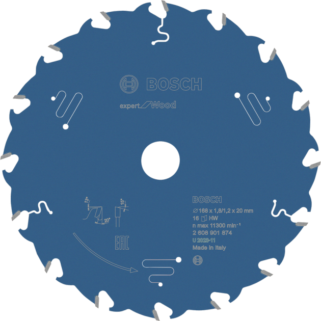 Bosch EXPERT Диск за циркуляр за Wood 168x1,8/1,2x20 16T