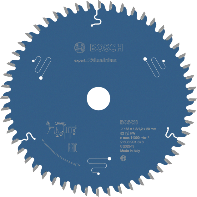 Bosch EXPERT Диск за циркуляр за Aluminium 168x1,8/1,2x20 52T