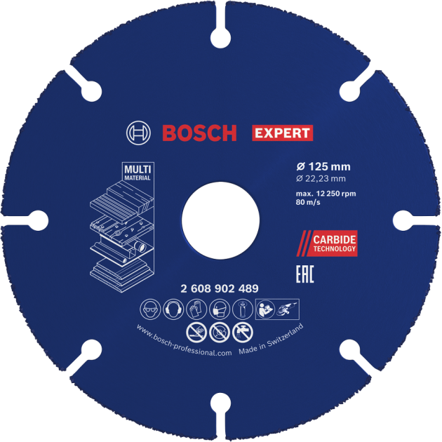 Bosch EXPERT Карбиден диск Multi Material, 125х22.23 mm
