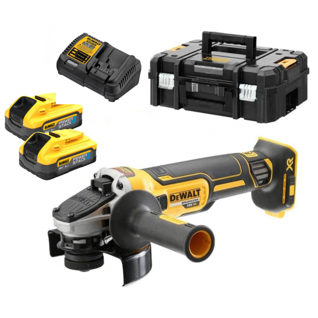 Dewalt dcg405h2t-qw акумулаторен ъглошлайф 18v 125mm 2x5.0 ah