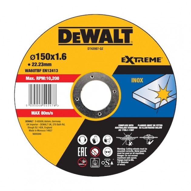 DeWALT Диск за рязане на метал INOX EXTREME, 150x22.23 mm