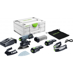 Festool Акумулаторна делта-шлайфмашина DTSC 400 3,0 I-Plus, 18V, 2 x 3.0 Ah + зарядно устройство