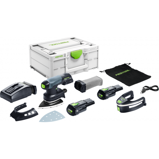 Festool Акумулаторна делта-шлайфмашина DTSC 400 3,0 I-Plus, 18V, 2 x 3.0 Ah + зарядно устройство