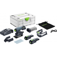Festool Акумулаторен виброшлайф RTSC 400 3,0 I-Plus, 18V, 2 x 3.0 Ah + зарядно устройство