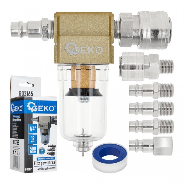 Geko Въздушен филтър с влагоотделител 1/4" G03165