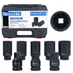 Geko Комплект ударни вложки G10507, 1/2", 27 - 36 mm, 8 части