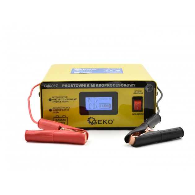 GEKO Микропроцесорно зарядно за акумулатор G80037, 12/24V 10A  