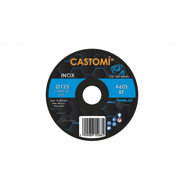 Iweld Диск за рязане Castomi Inox, 125х1х22.23 mm, А60S-BF