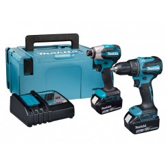 Makita Акумулаторен комплект DLX2577TJ, DDF490 + DTD158 + 2 x 5.0 Ah + зарядно устройство