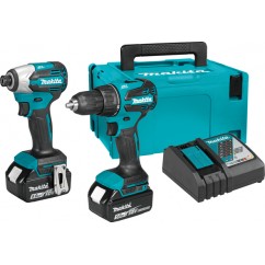 Makita Акумулаторен комплект DLX2580TJ, DHP490 + DTD158 + 2 x 5.0 Ah + зарядно устройство