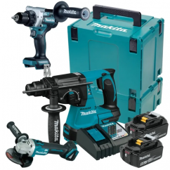 Makita Акумулаторен комплект DLX3223TJ, DHR242 + DDF492 + DGA506 + 2 x 5.0 Ah + зарядно устройство