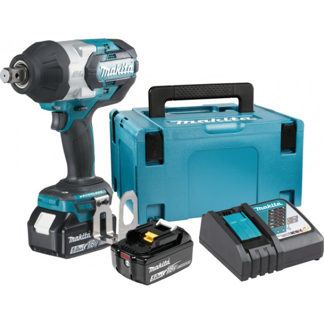 Makita dtw1001rtj Акумулаторен ударен гайковерт 1250Nm, 3/4'' + 2 x 5.0 ah + зарядно