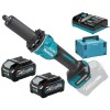 Makita Акумулаторен прав шлайф GD001GM201, 40V, 2 x 4.0Ah + зарядно устройство