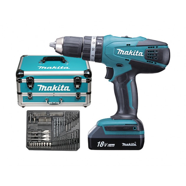 MAKITA Акумул. ударен винтоверт HP457DWEX4, 42Nm, 2x1.3Ah
