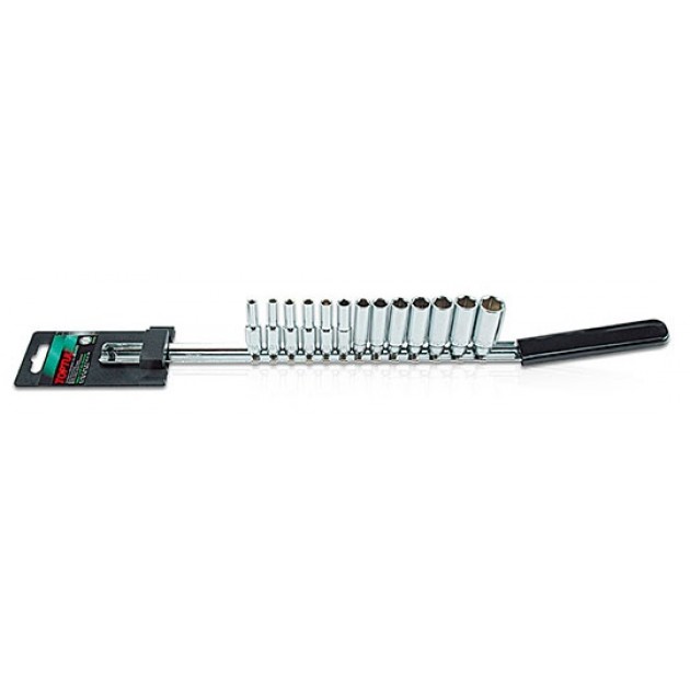 TOPTUL Комплект удължени вложки шестостен 1/4" GAAQ1308, 4 - 14 mm, 13 части