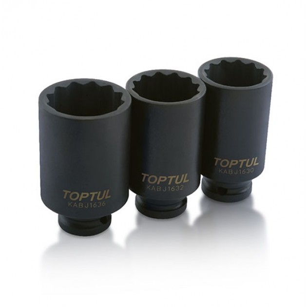 TOPTUL Усилена удължена дванадесетостенна вложка KABJ1630, 1/2"х30 mm
