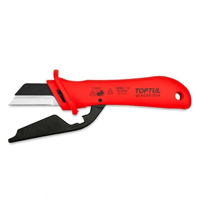 TOPTUL Изолиран нож за оголване на кабели SFAC5018V4, 180 mm